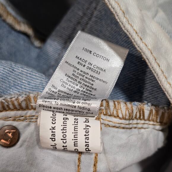 Pac Sun Split Light Wash Denim Blue Jean Mini Skirt Front & Back Pockets Cotton - Picture 4 of 7